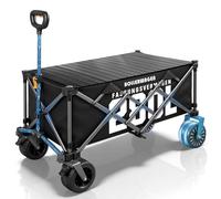 Chariot électrique Pliable, Chariot de Plage avec Moteur sans balais | Conception entièrement Pliable | 280L à 80KG | 3 Vitesses | Chariot de Jardin avec Plateau de Table pour Jardin (Noir)