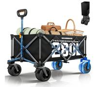 Chariot électrique Pliable, Chariot de Plage avec Moteur sans balais | Conception entièrement Pliable | 280L à 80KG | 3 Vitesses | Chariot à Main Pliable pour Le Camping, Le Jardin (Noir)