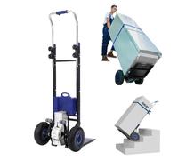 Chariot électrique robuste pour escalier - 2 modes - Diable pliable avec poignée télescopique et roues larges de 1200 W pour un déplacement facile de l'entrepôt logistique - Capacité de 250 kg