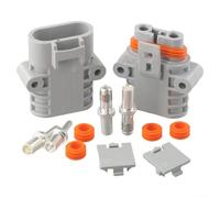 Chariot élévateur à 2 broches Fiche rapide 50 A 600 V pour câble et prise 10 mm² Gris Isolation PPO UL94-V0 Système de connexion étanche pour véhicules électriques et chargeurs (connecteurs mâles et