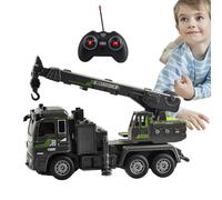 Chariot élévateur avec télécommande : jouet pour voiture d'ingénierie 4WD, grue RC rotative à 360°, mini véhicule de construction à l'échelle 1:24, matériau ABS | Pour jeux nocturnes