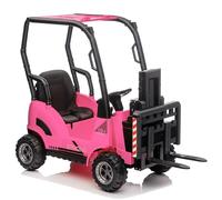 Chariot Élévateur Électrique Enfant Rouge - 12V, 2 Moteurs 25W, MP3/USB, Télécommande, Fourche Amovible 3-9 Ans (Rose)
