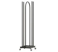 Chariot Empilable Multifonctionnel avec 4 Roues, Étagère À Vêtements en Métal, Pouvant Contenir 80 À 140 Cintres, for Buanderie, Magasin De Détail, Montage Facile(White,L)