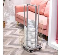 Chariot empilable pour cintres en métal, pour Magasin de vêtements/buanderie, Organiseur de Rangement pour cintres étroits et Hauts avec roulettes pivotantes, pouvant contenir des cintres de