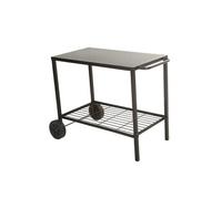 FAVEX - Chariot en Acier pour plancha Cooking Box - Desserte de Jardin extérieure - 2 Niveaux de Rangement - 85 cm - Facile à déplacer - Noir