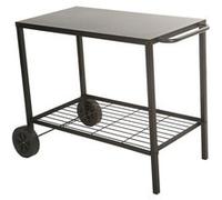 Chariot en Acier pour plancha - COOKING BOX - 2 niveaux de rangement - 85 cm - Noir Noir G