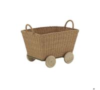 Chariot en rotin et bois