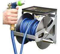 Chariot Enrouleur De Tuyau D'arrosage, Petit Support De Rangement Mural For Tuyau D'eau, Support De Tuyau For Pistolet À Eau Haute Pression D'irrigation Et De Nettoyage Domestique(35M)