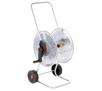 Chariot enrouleur pour tuyau - vidaXL - 60 m - Acier galvanisé - Argenté - Diamètre tambour 40 cm