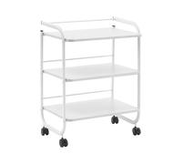 Chariot esthétique - 3 tablettes - 60 x 43 x 83 cm - Blanc | physa