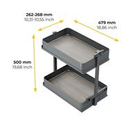 Chariot extractible à fermeture amortie anthracite Harmony - 2 paniers - module 300 mm EMUCA