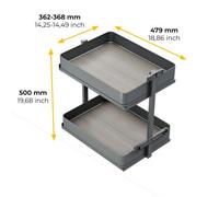 Chariot extractible à fermeture amortie anthracite Harmony - 2 paniers - module 400 mm EMUCA