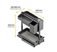 Chariot extractible avec paniers et accessoires Harmony anthracite - pour module 300 mm EMUCA
