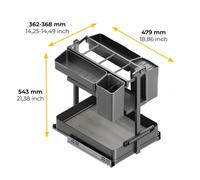 Chariot extractible avec paniers et accessoires Harmony anthracite - pour module 400 mm EMUCA