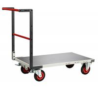 Chariot FLAT-PACK™ dossier fixe 850 x 500 mm plateau tôle roues CC 400 kg - 804721330