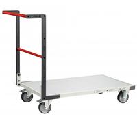 Chariot FLAT-PACK™ dossier fixe plateau mélaminé roues TPE 250 kg - Dimensions au choix