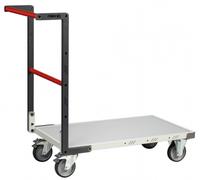 Chariot FLAT-PACK™ dossier fixe plateau mélaminé roues TPE 250 kg - Dimensions au choix