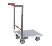Chariot FLAT-PACK™ dossier fixe plateau mélaminé roues TPE 250 kg - Dimensions au choix