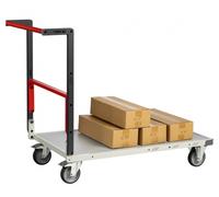 Chariot FLAT-PACK™ dossier repliable 1000 x 600 mm plateau mélaminé roues TPE 250 kg - 804722121