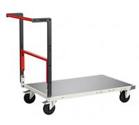 Chariot FLAT-PACK™ dossier repliable 1000 x 600 mm plateau tôle galva roues CC 250 kg - 804722311