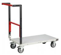 Chariot FLAT-PACK™ dossier repliable 850 x 500 mm plateau mélaminé roues TPE 250 kg - 804721121