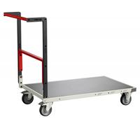 Chariot FLAT-PACK™ dossier repliable plateau tôle galva roues TPE 250 kg - Dimensions au choix