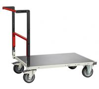 Chariot FLAT-PACK™ dossier repliable plateau tôle galva roues TPE 400 kg - Dimensions au choix