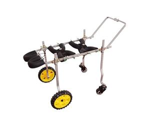 Chariot for chien à 4 roues, fauteuil roulant for chien à mobilité réduite, chariot de marche réglable for chien blessé(XXS(2.5-4kg))