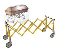 Chariot funéraire Pliable, Brancard rétractable en Aluminium avec 4 poignées Pliables, Conception à enclenchement pour Un Transport Facile, Brancard léger pour Cercueil Lors de funérailles e
