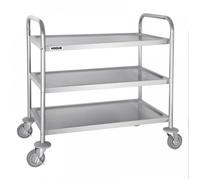 Chariot inox de service 3 niveaux