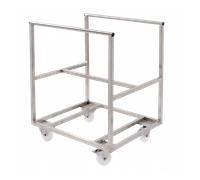 Chariot inox pour bac grand volume semi-cylindrique 170 L