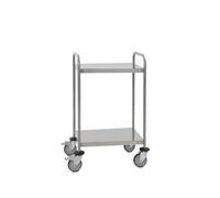 Chariot Inox soudé avec poignée 2 Plateaux 620x420x1025mm Matériel CHR Pro