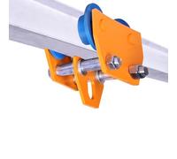 Chariot manuel en acier d'une capacité de 2200 à 6600 lb, avec double galet roulement et largeur bride réglable, for poutres I droites courbes(6600lbs)