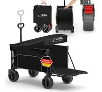chariot manuel pliable toit 100kg frein poche latérale hayon porte-bouteilles petit 130l léger noir petite taille de rangement poignée télescopique
