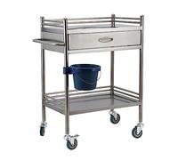 Chariot médical de laboratoire avec tiroir en acier inoxydable Chariot à roulettes pour équipement médical de laboratoire Chariot pour laboratoire, hôpital, clinique, charge maximale 100 kg