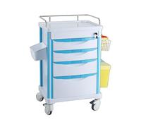 Chariot médical de rangement mobile avec roulettes et tiroirs, chariot médical mobile, chariot d'échographie mobile pour hôpital, chariot d'urgence pour le personnel infirmier en milieu hospitalier