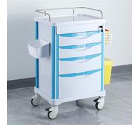 Chariot médical de rangement mobile avec roulettes et tiroirs, chariot médical mobile, chariot d'échographie mobile pour hôpital, chariot d'urgence pour le personnel infirmier en milieu hospitalier