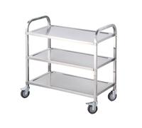 Chariot médical en Acier Inoxydable à 3 Niveaux de Service à 3 Niveaux Chariot d'équipement Multi-Fonctionnel Commercial 3-Layer 75 * 40 * 82cm