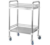 Chariot médical en acier inoxydable - Chariot de service à 3 couches pour physiothérapie, dentaire et premiers secours - Voiture de soins mobiles - 50 x 40 x 86 cm