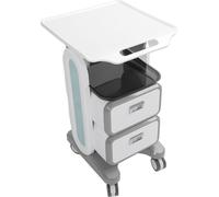Chariot médical mobile avec plateau agrandi et double tiroir, chariot médical multifonctionnel pour les cliniques d'esthétique