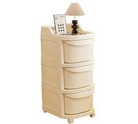 Chariot ménager Multifonctionnel, Table de Chevet avec tiroirs, Support à collation Mobile, adapté à la Chambre à Coucher, au Salon, à la Chambre d'enfants, à l'entrée White 3tier