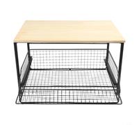 Chariot Micro-ondes MDF Métal 37x26x20cm Stable(black)