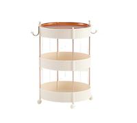 Chariot Mobile 3 Niveaux,Desserte sur roulettes,Étagère Rangement,Montage Facile,pour Atelier,Chambre,Cuisine Off-white