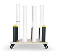 Chariot Mobile à roulettes pour Rouleaux de Vinyle, Support Robuste pour Le Rangement et l'organisation de Grands Rouleaux de Papier et de Film photographiques, avec 16 Montants, Charge Maxi