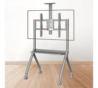 Chariot Mobile à roulettes pour Tableaux Blancs interactifs et téléviseurs, Hauteur réglable, 4 Roues verrouillables, idéal pour Les salles de Classe, l'apprentissage en Ligne et Le Bureau à