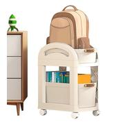 Chariot mobile avec roulettes - Organiseur à roulettes à 2 niveaux, support de rangement robuste | Cadre en acier durable, roulettes pivotantes lisses, étagère multifonction pour fournitures de bureau