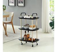 Chariot mobile de luxe à 3 couches de style nordique simple pour cuisine, salon, étagère de rangement (couleur : E, taille : 88 cm x 58 cm x 37 cm) (D 88 cm x 58 cm x 37 cm)