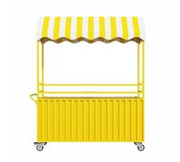 Chariot mobile extérieur avec auvent pare-soleil et boîte de rangement pour la nourriture de rue et les ventes d'événements