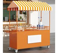 Chariot Mobile Facile À Nettoyer, Chariot De Rangement Ouvert De Grande Capacité, Disponible En Plusieurs Couleurs, Idéal Pour Les Zones Touristiques/Marchés(Orange,140cm/55.2in)