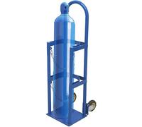 Chariot Mobile pour Bouteilles d'azote et d'oxygène - Porte-Bouteilles à roulettes à 2 Roues pour ambulanciers et Aides à Domicile, Diable inclinable, Support de Rangement en Acier (2 pièces